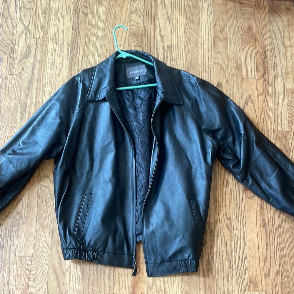 Croft & Barrow Leather Bomber Jacket XL Perfect Condition